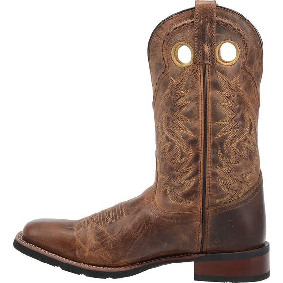 NEW Laredo Kane‎ Cowboy Boots Tan Distressed Leather Square Toe Western Rugged main image 5
